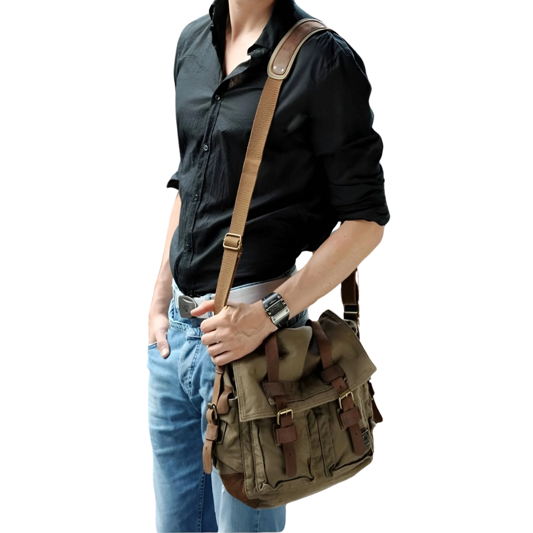 UrbanTrail Rugged Canvas Crossbody Bag for Men