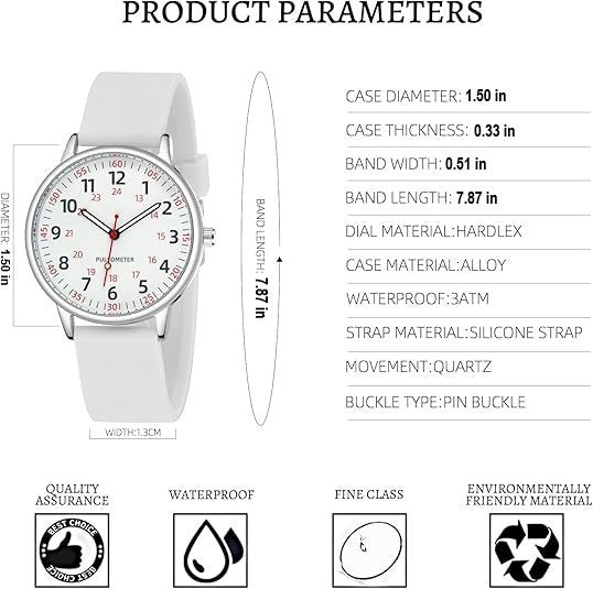 Femke Waterproof Analogue Nurse Watch for Busy Shifts