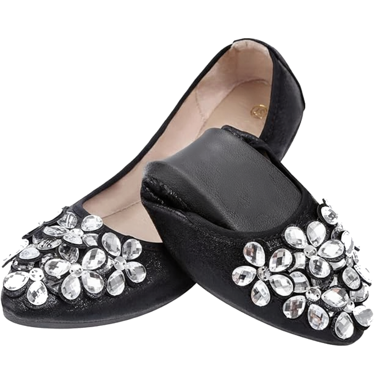 Yelena Sparkly Ballet Flats for Parties with Foldable Sole