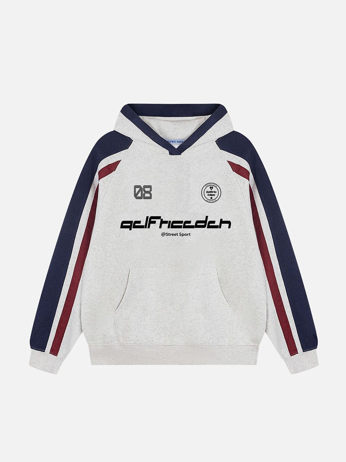Apex Oversized Racing Stripe Colour Block Hoodie Bold Graphic Pullover for Casual Wear