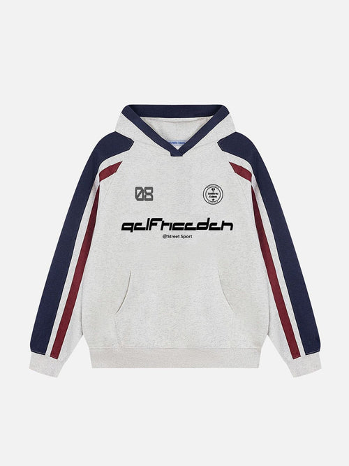 Apex Oversized Racing Stripe Colour Block Hoodie Bold Graphic Pullover for Casual Wear