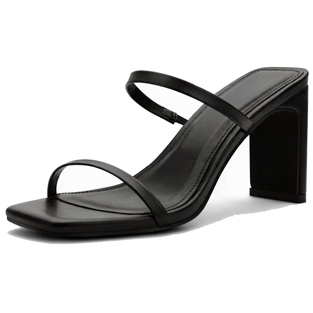 Eline Elegant Square Toe Block Heels for Events with Straps