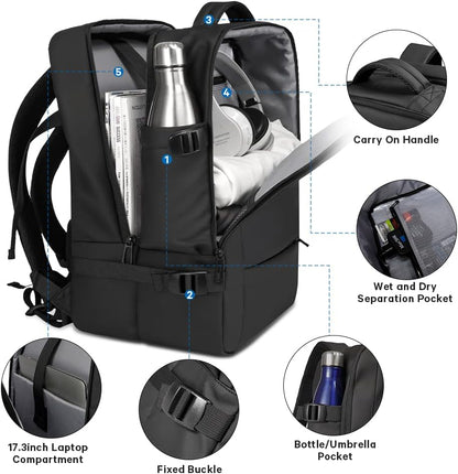 Avery Expandable 26-45L Travel Backpack and Duffle