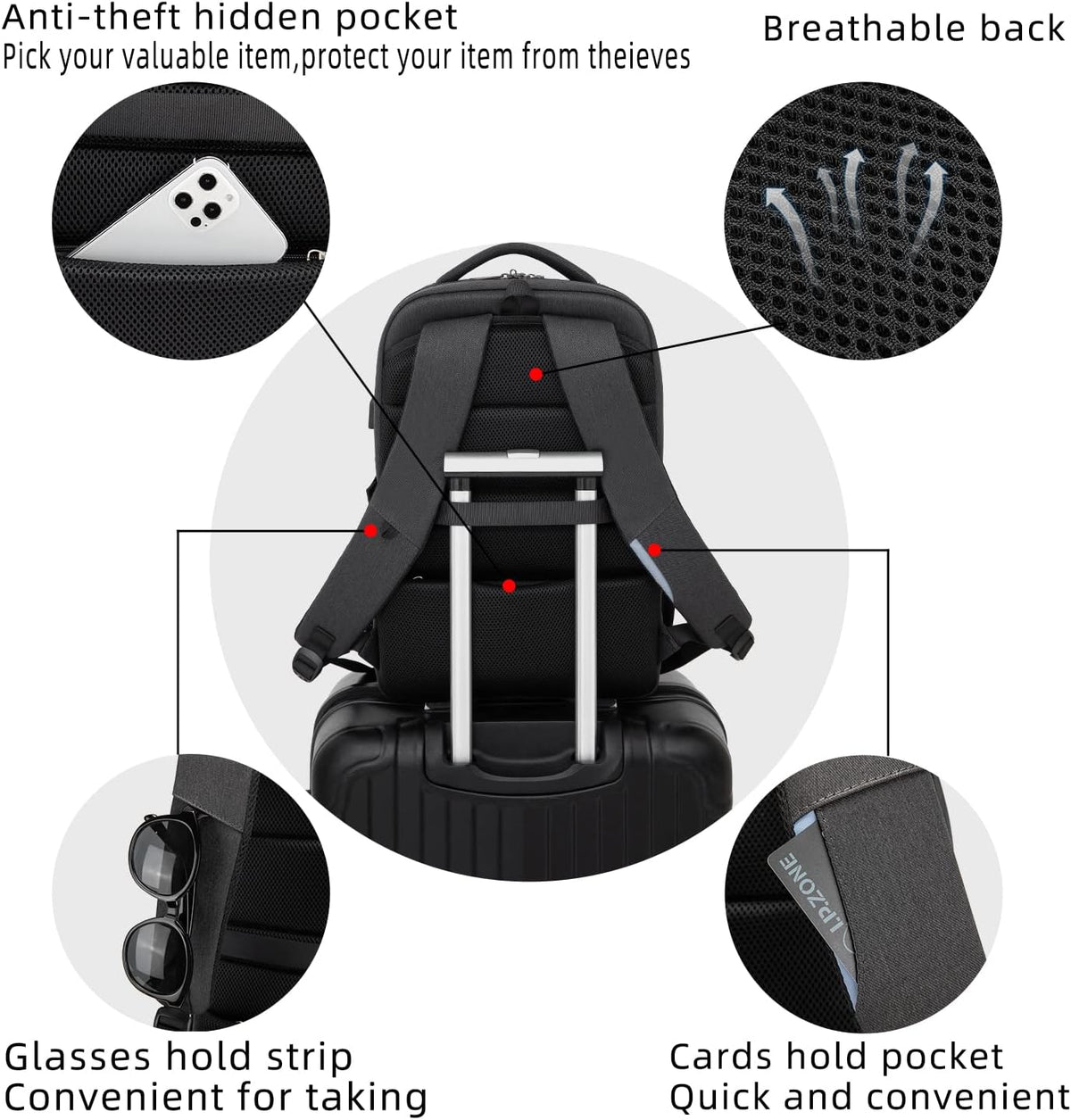 Rory Water-Resistant 17-Inch Laptop Travel Backpack