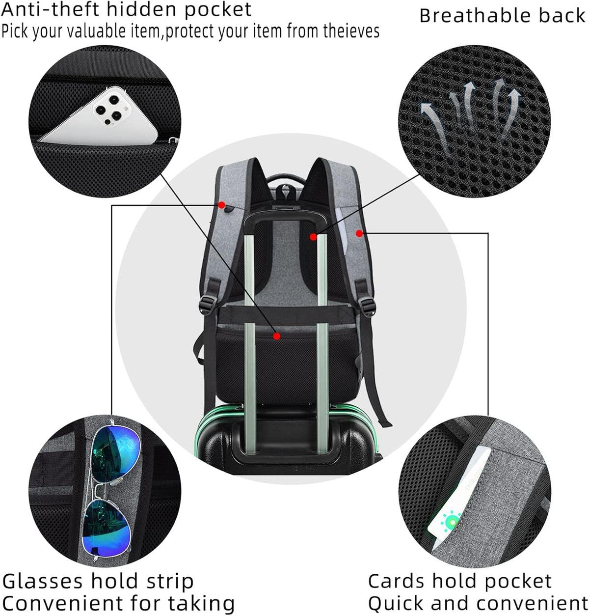 Rory Water-Resistant 17-Inch Laptop Travel Backpack