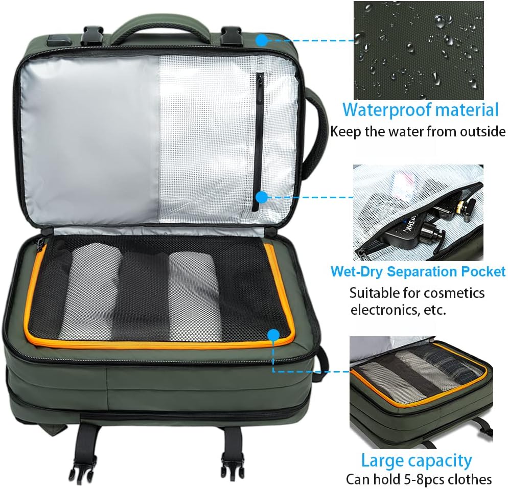 Avery Expandable 26-45L Travel Backpack and Duffle