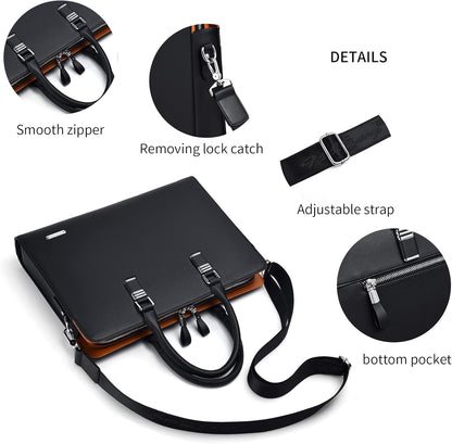 Morgan Genuine Leather Laptop Briefcase for Work