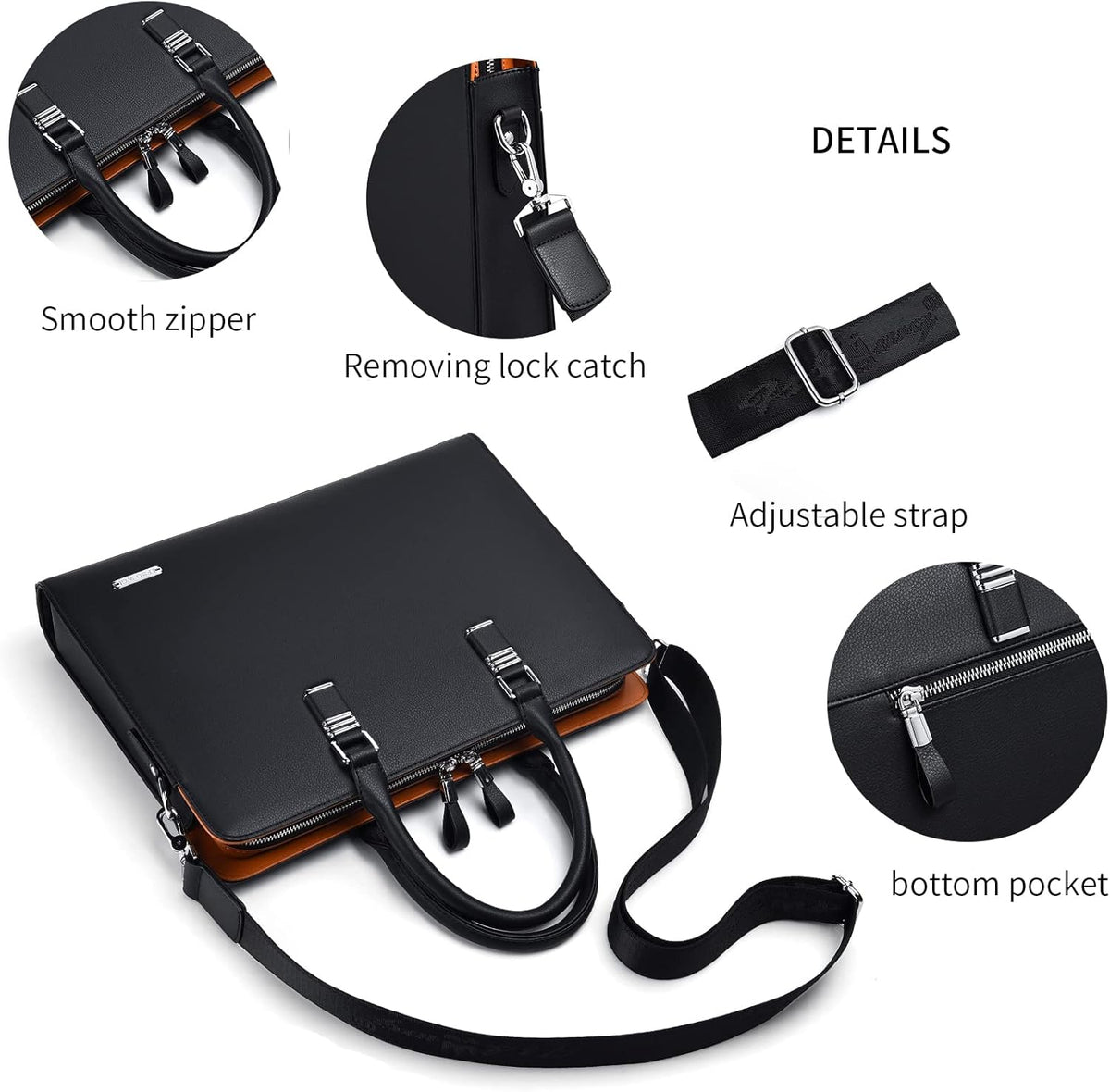 Morgan Genuine Leather Laptop Briefcase for Work