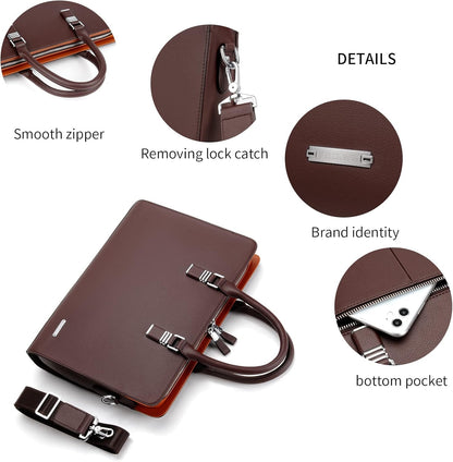 Morgan Genuine Leather Laptop Briefcase for Work