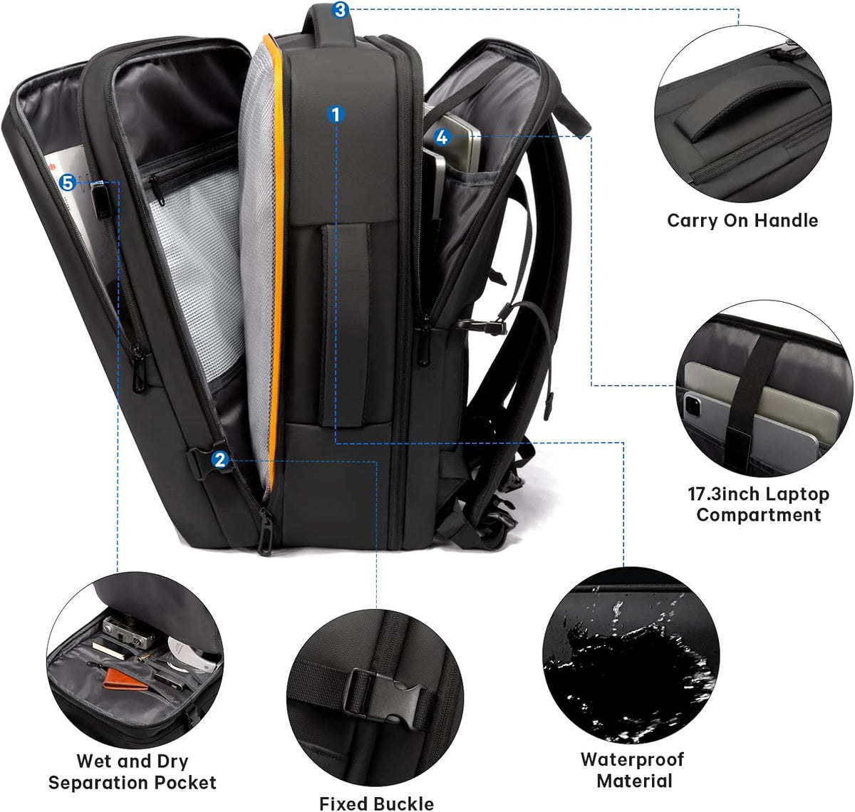 Avery Expandable 26-45L Travel Backpack and Duffle