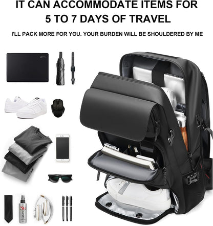 Blake 50L Convertible Travel Backpack with Shoe Section