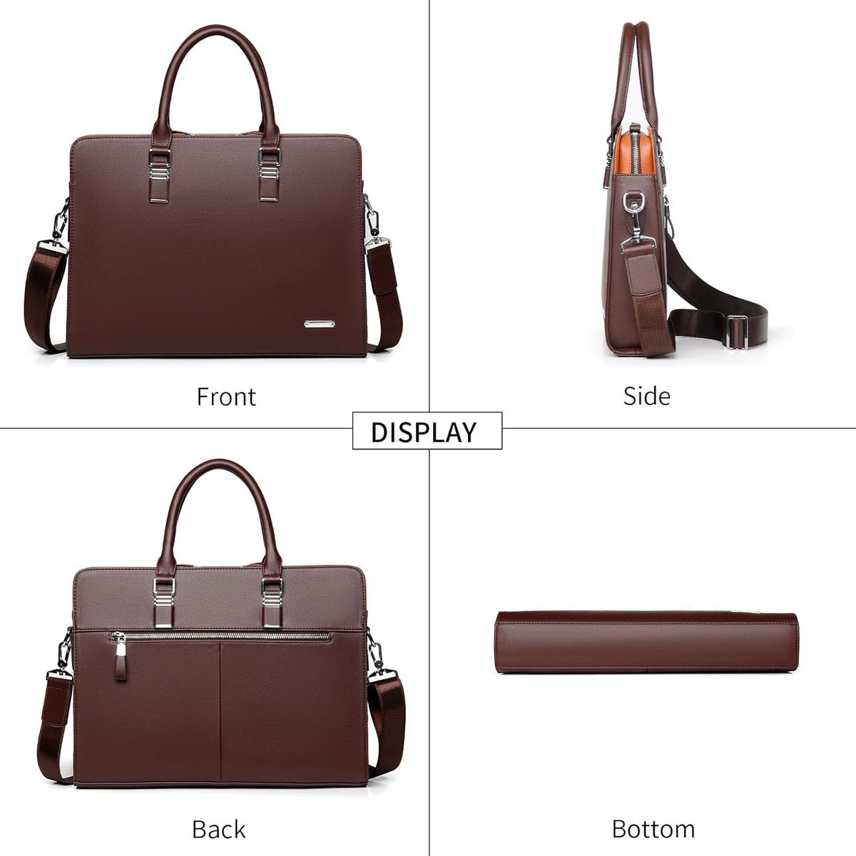 Morgan Genuine Leather Laptop Briefcase for Work