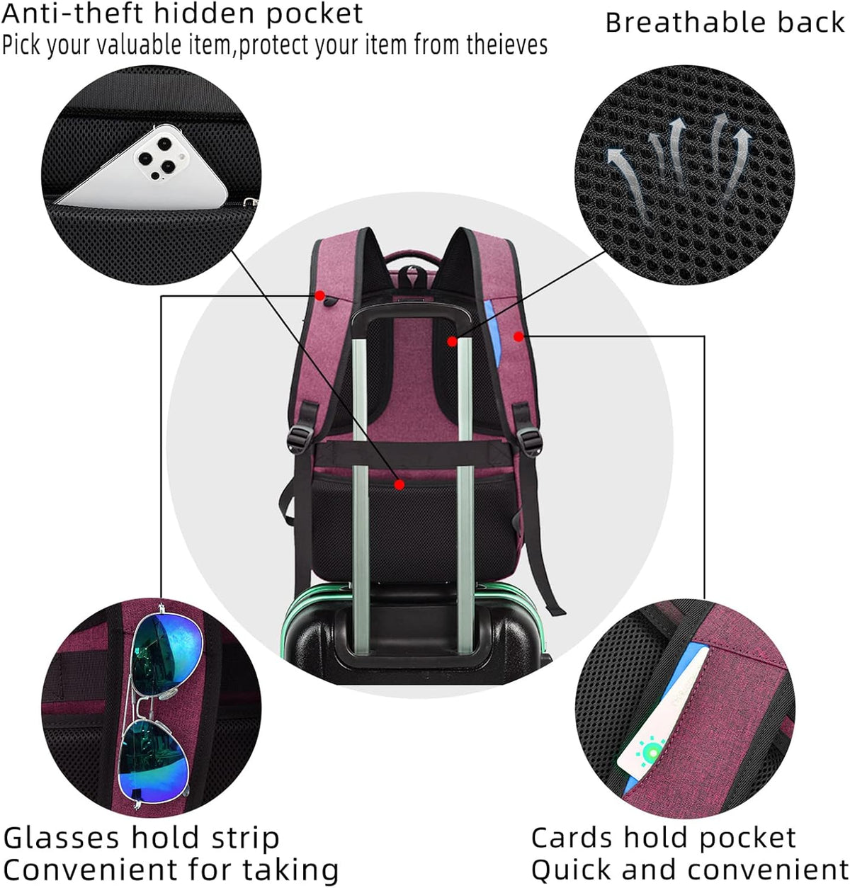 Rory Water-Resistant 17-Inch Laptop Travel Backpack