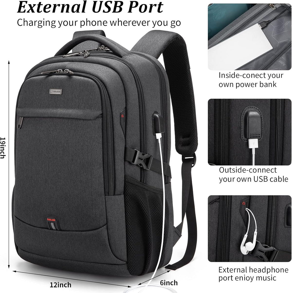 Rory Water-Resistant 17-Inch Laptop Travel Backpack