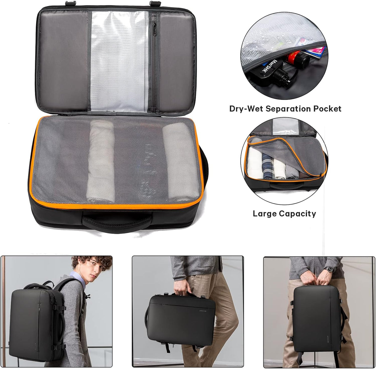 Avery Expandable 26-45L Travel Backpack and Duffle