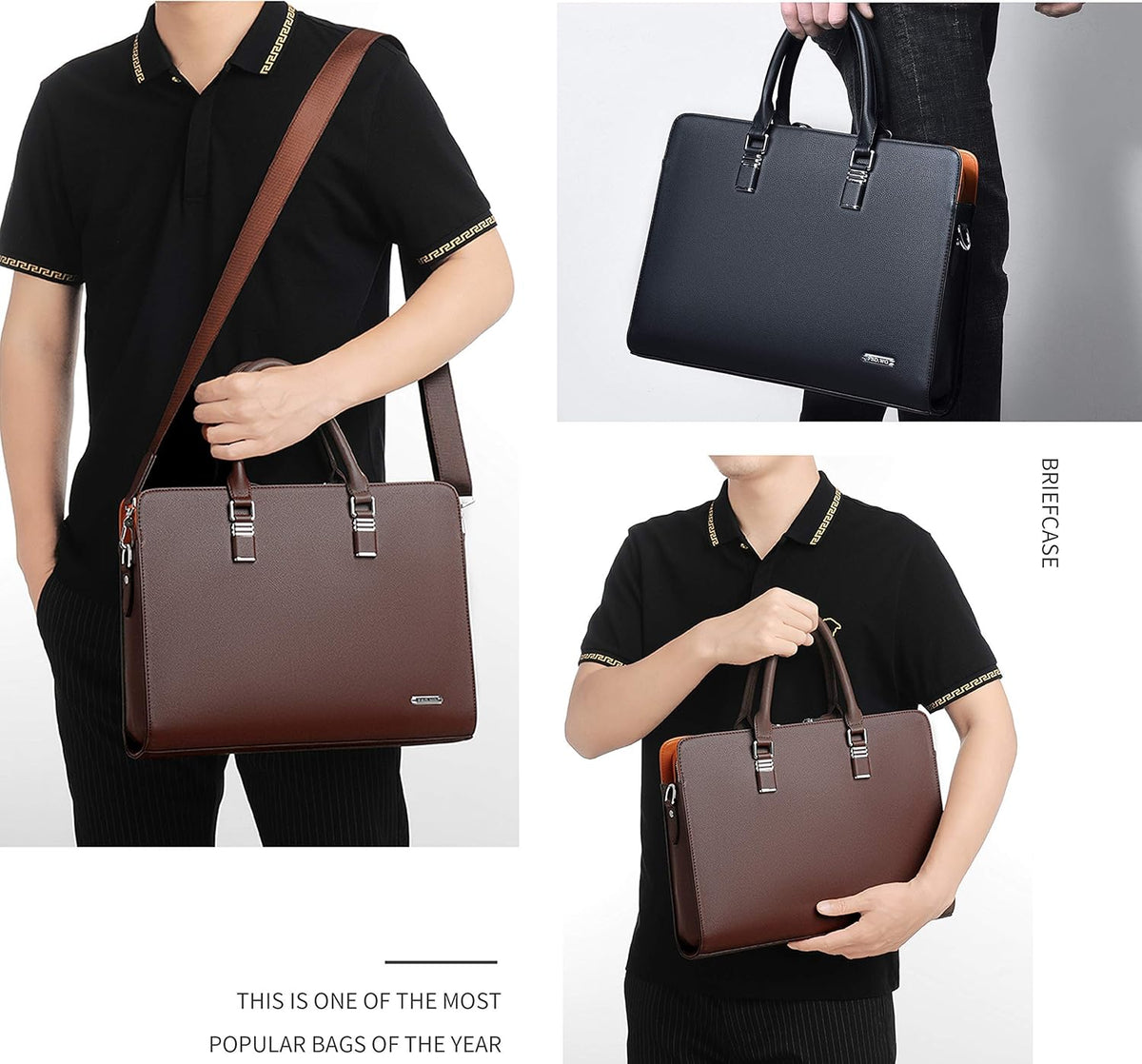 Morgan Genuine Leather Laptop Briefcase for Work