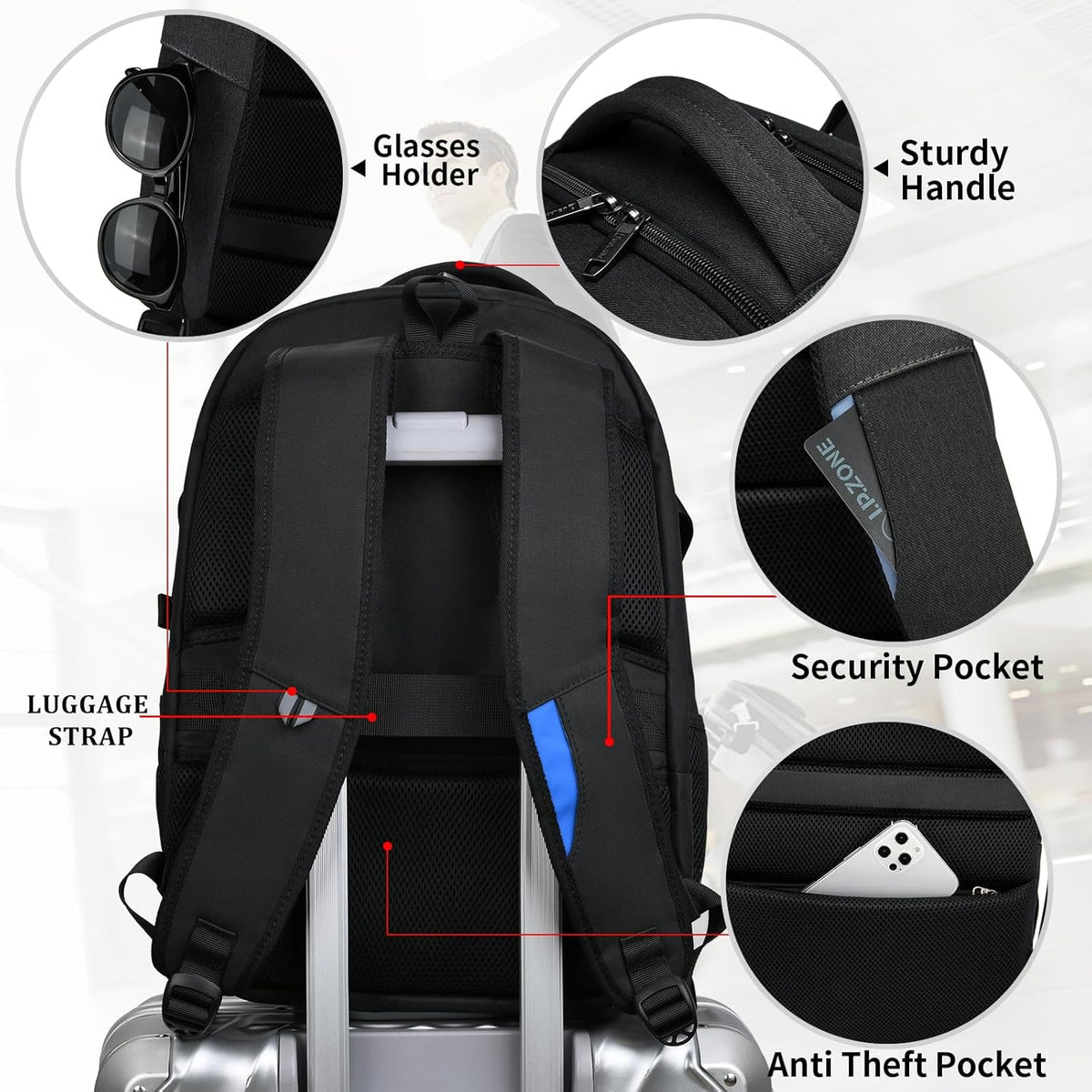 Rory Water-Resistant 17-Inch Laptop Travel Backpack