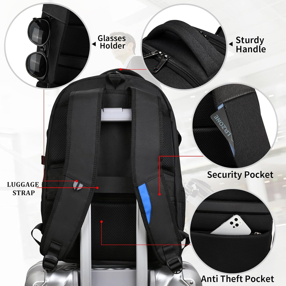 Rory Water-Resistant 17-Inch Laptop Travel Backpack