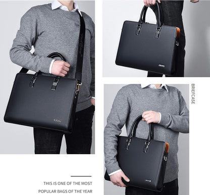Morgan Genuine Leather Laptop Briefcase for Work