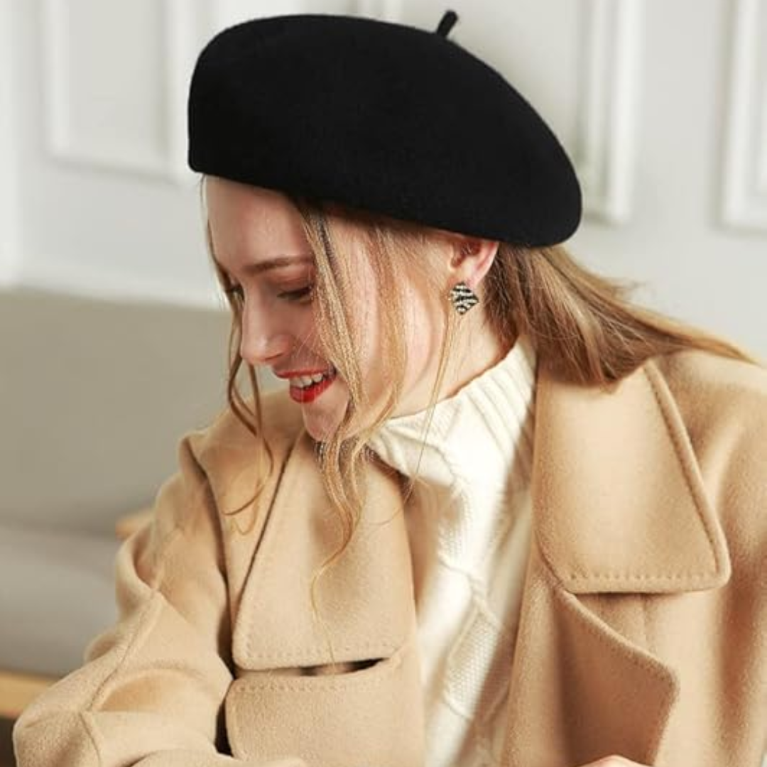 Evelyne Classic French Wool Beret for Autumn and Winter