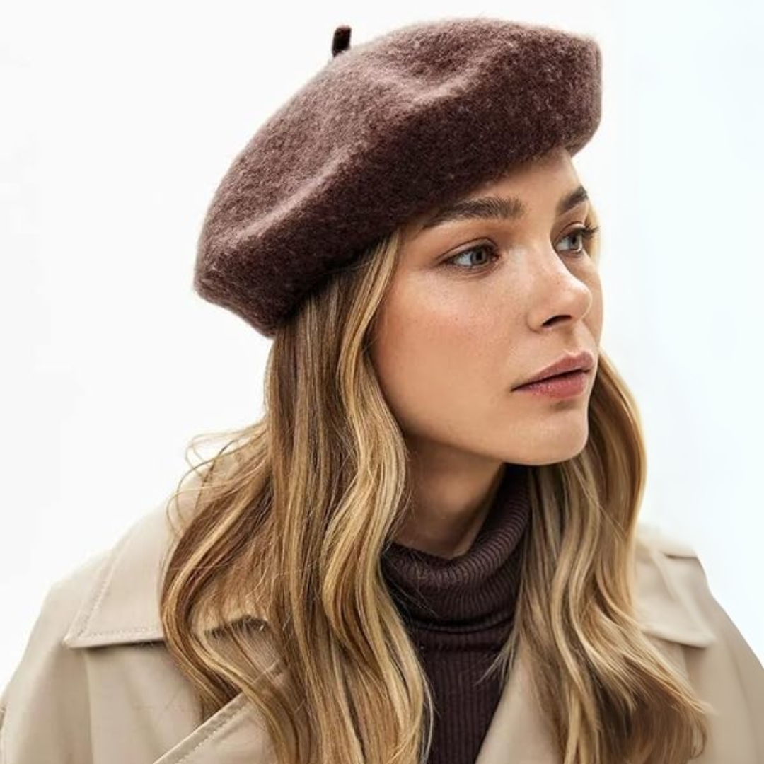 Evelyne Classic French Wool Beret for Autumn and Winter