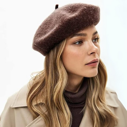 Evelyne Classic French Wool Beret for Autumn and Winter