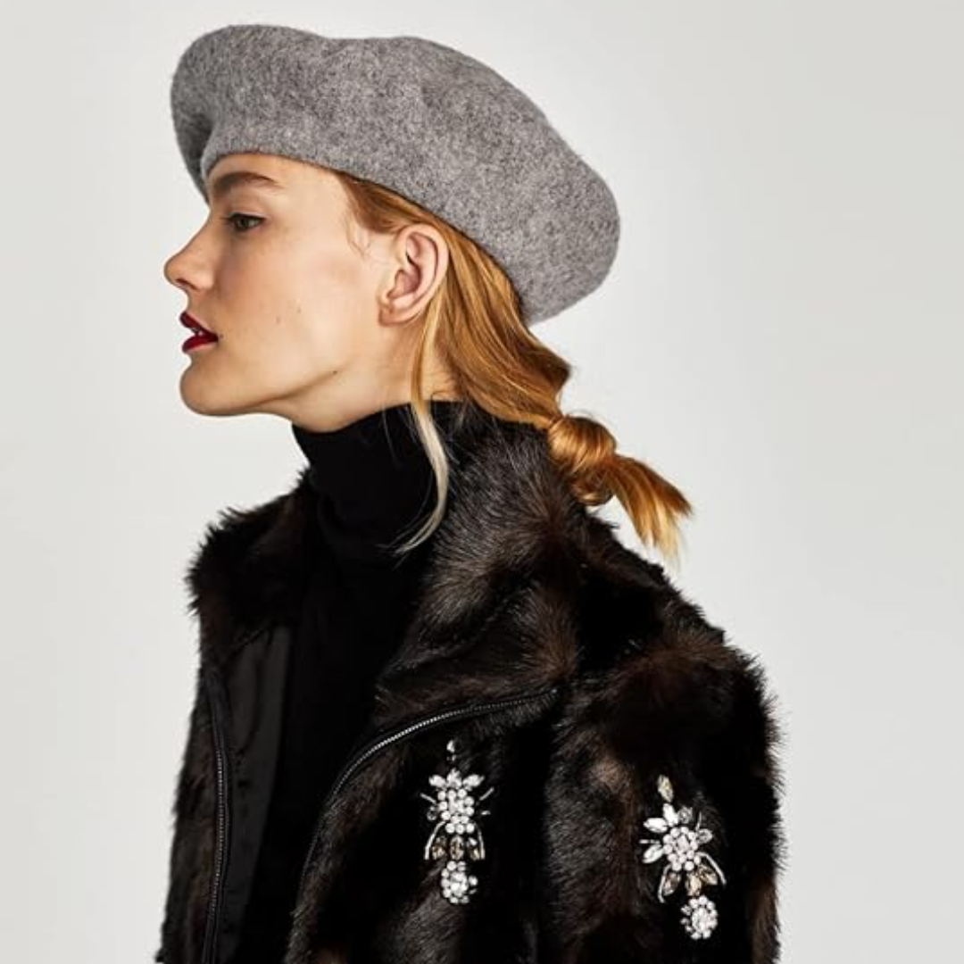 Evelyne Classic French Wool Beret for Autumn and Winter