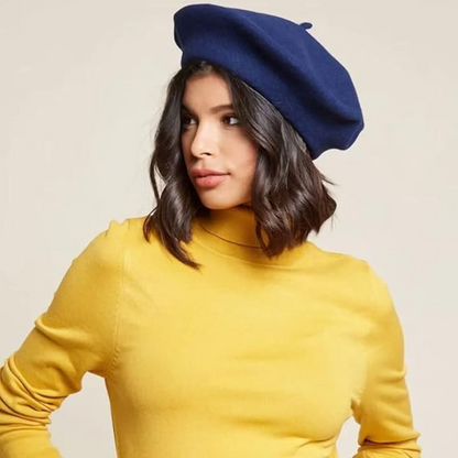 Evelyne Classic French Wool Beret for Autumn and Winter