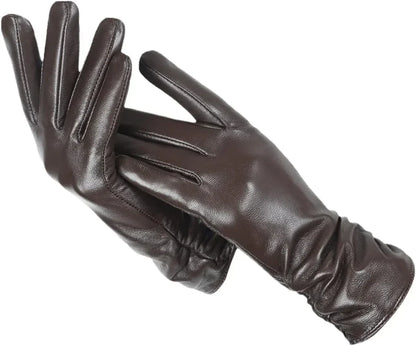 LuxLeather Wool-Lined Leather Gloves for Winter