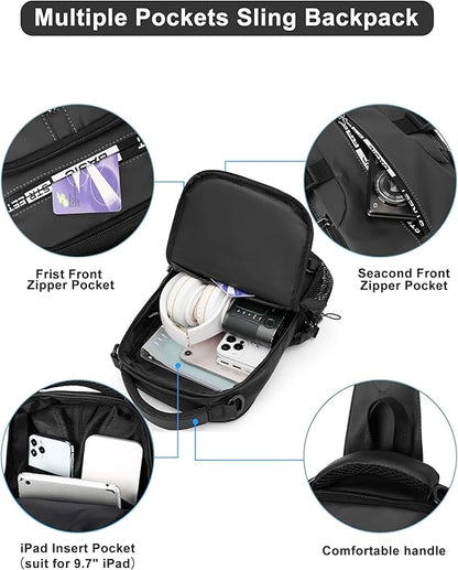UrbanLite Compact Crossbody Sling Backpack for Travel
