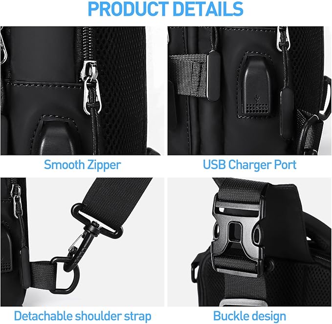 UrbanLite Compact Crossbody Sling Backpack for Travel