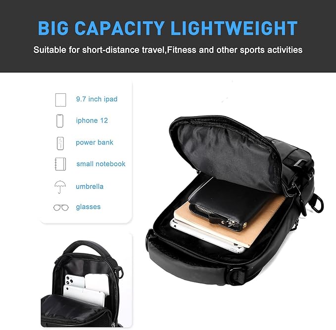 UrbanLite Compact Crossbody Sling Backpack for Travel