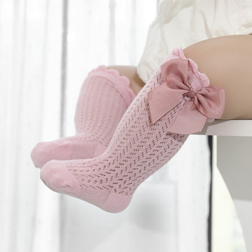 Isla Soft Cotton Baby Socks for Girls with Big Bow