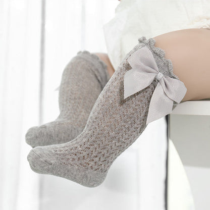 Isla Soft Cotton Baby Socks for Girls with Big Bow