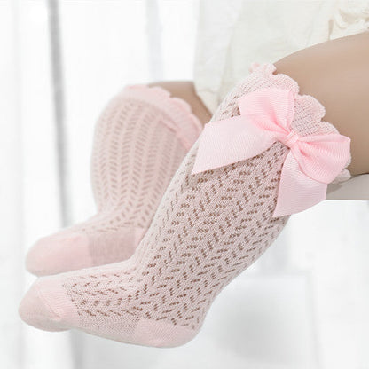 Isla Soft Cotton Baby Socks for Girls with Big Bow