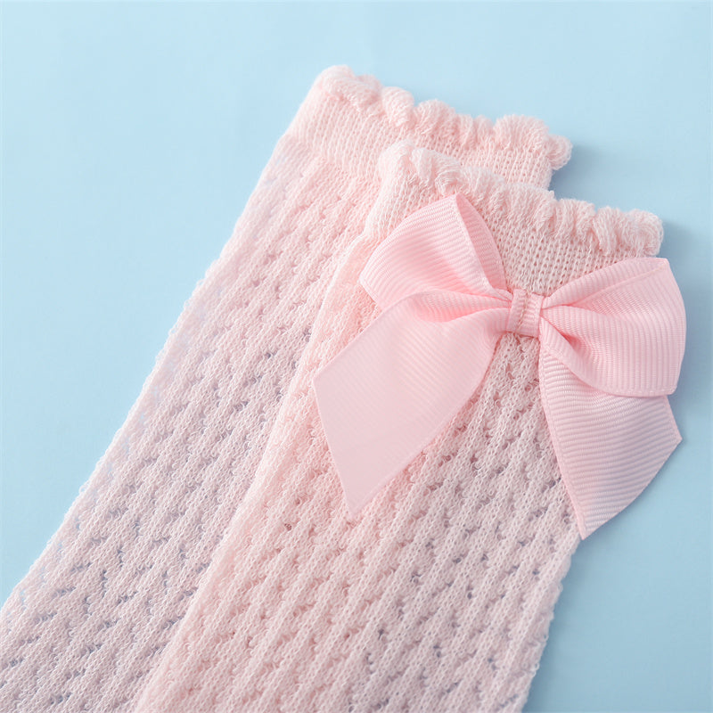 Isla Soft Cotton Baby Socks for Girls with Big Bow