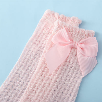 Isla Soft Cotton Baby Socks for Girls with Big Bow