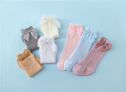 Isla Soft Cotton Baby Socks for Girls with Big Bow