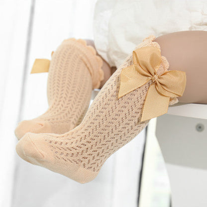 Isla Soft Cotton Baby Socks for Girls with Big Bow
