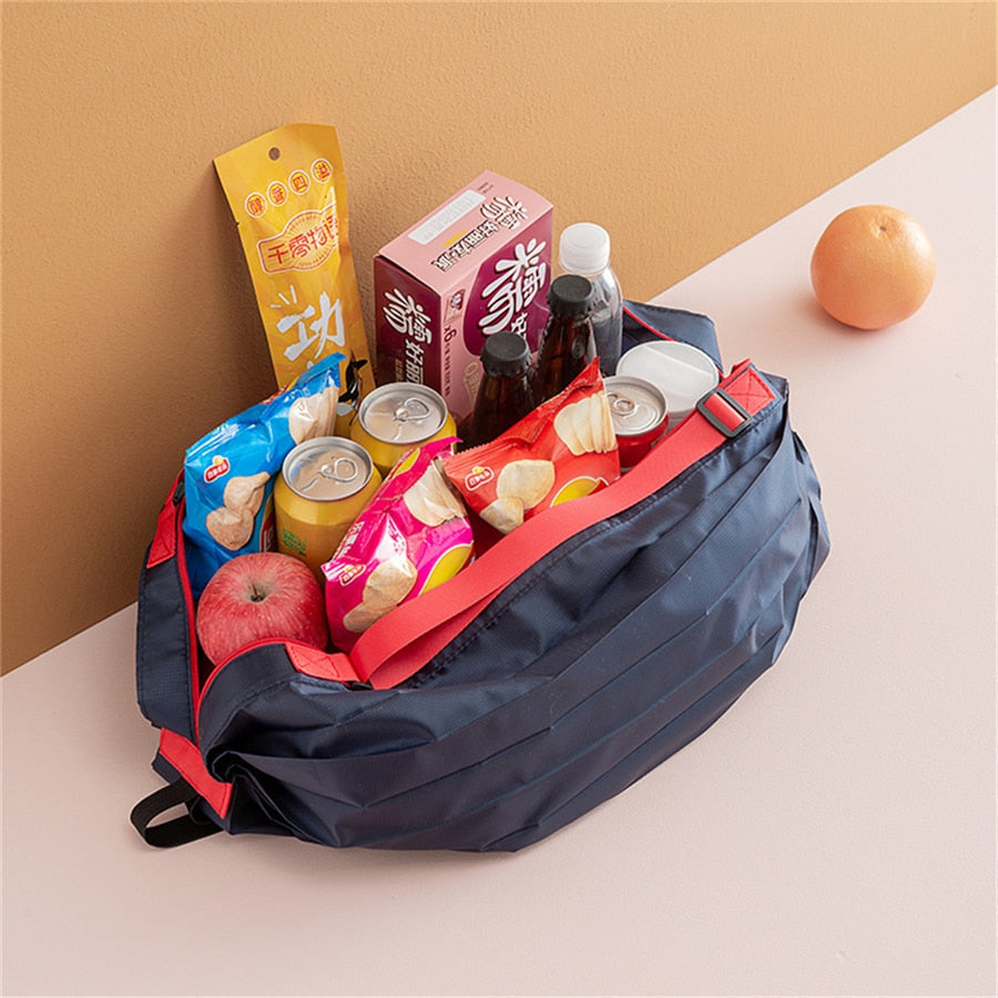 Camille Foldable Large Oxford Shopping Tote Bag