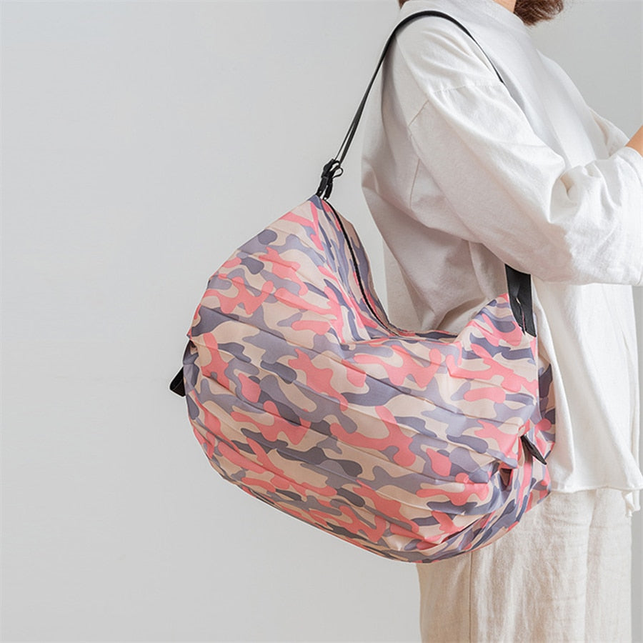 Camille Foldable Large Oxford Shopping Tote Bag