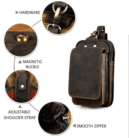 Lorenzo Genuine Leather Waist Pack for Travel