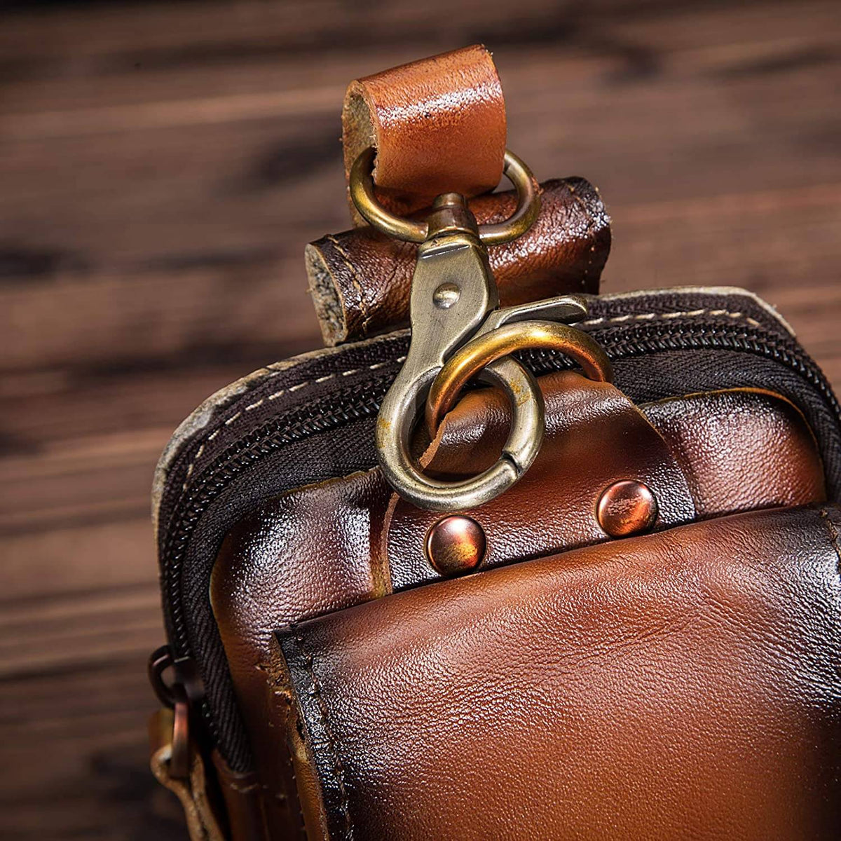 Lorenzo Genuine Leather Waist Pack for Travel