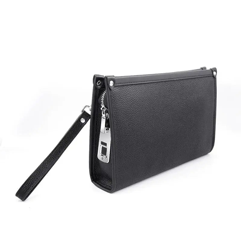 Sebastian Leather Business Clutch with Fingerprint Lock