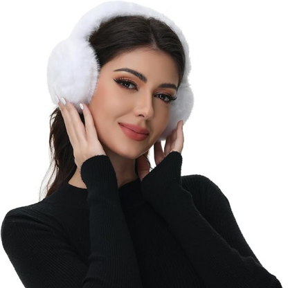FauxSnugs Fluffy Ear Warmers for Winter with Fleece Lining