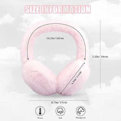 FauxSnugs Fluffy Ear Warmers for Winter with Fleece Lining