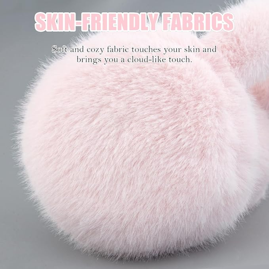 FauxSnugs Fluffy Ear Warmers for Winter with Fleece Lining