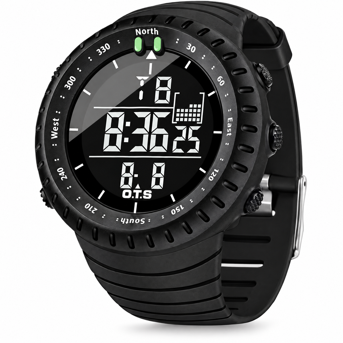 Henry rugged black digital sports watch