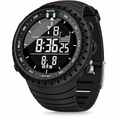 Henry rugged black digital sports watch