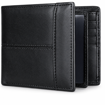 SlimArmor black leather RFID bifold wallet